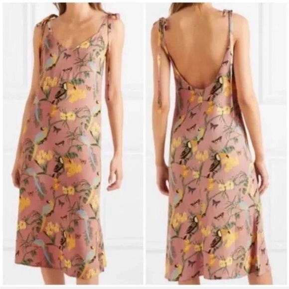 Reformation Dresses & Skirts - REFORMATION Jade in Pink Conga Tropical Print Midi Dress Size M